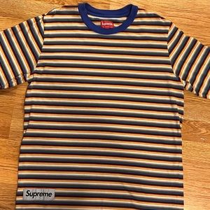Supreme multi striped reflective patch size men’s small long sleeve tee